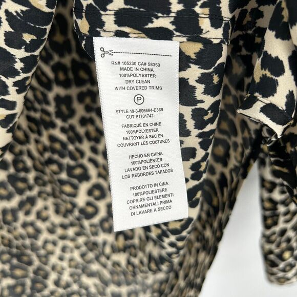 EQUIPMENT Women's Reese Animal Leopard Print Cream Black Button Down Blouse XS - Picture 7 of 7